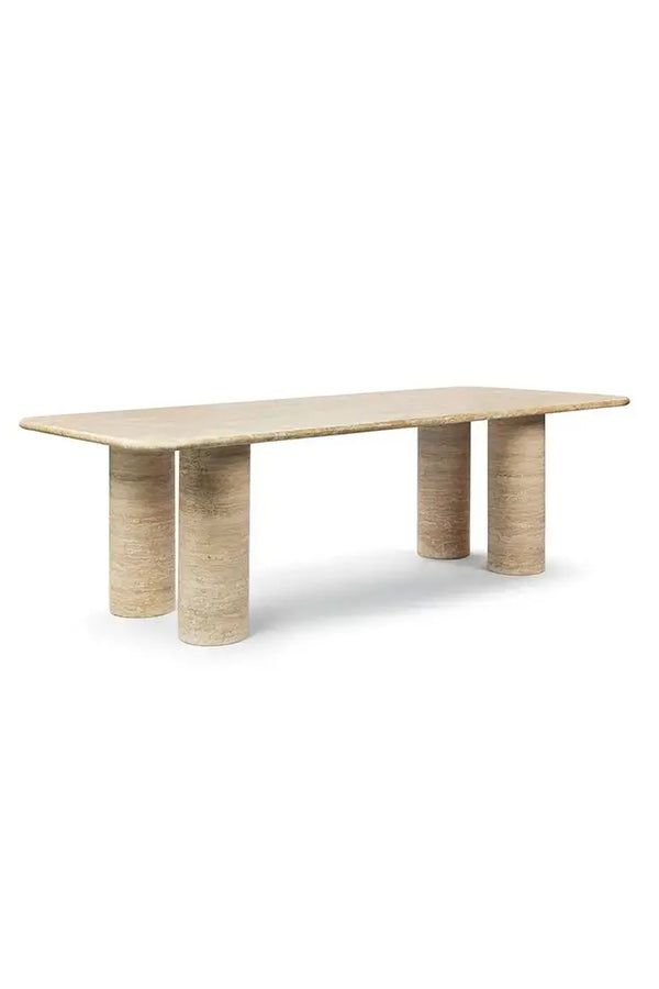 MORRIS TRAVERTINE DINING TABLE