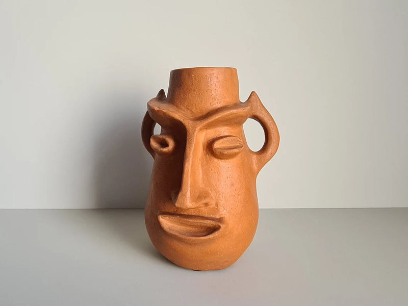 Vintage Parisian Face-Shaped Vase